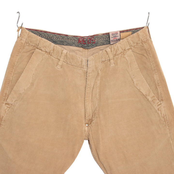 Reds W32 jeans work in velluto beige da uomo