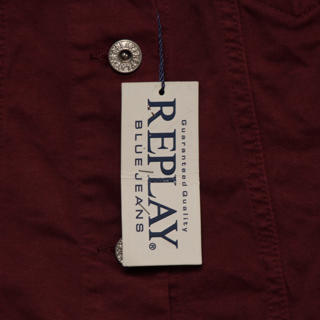 Replay W704 Jeans Giacca di Jeans Bordeaux Taglia S Donna Deadstock w/Tags