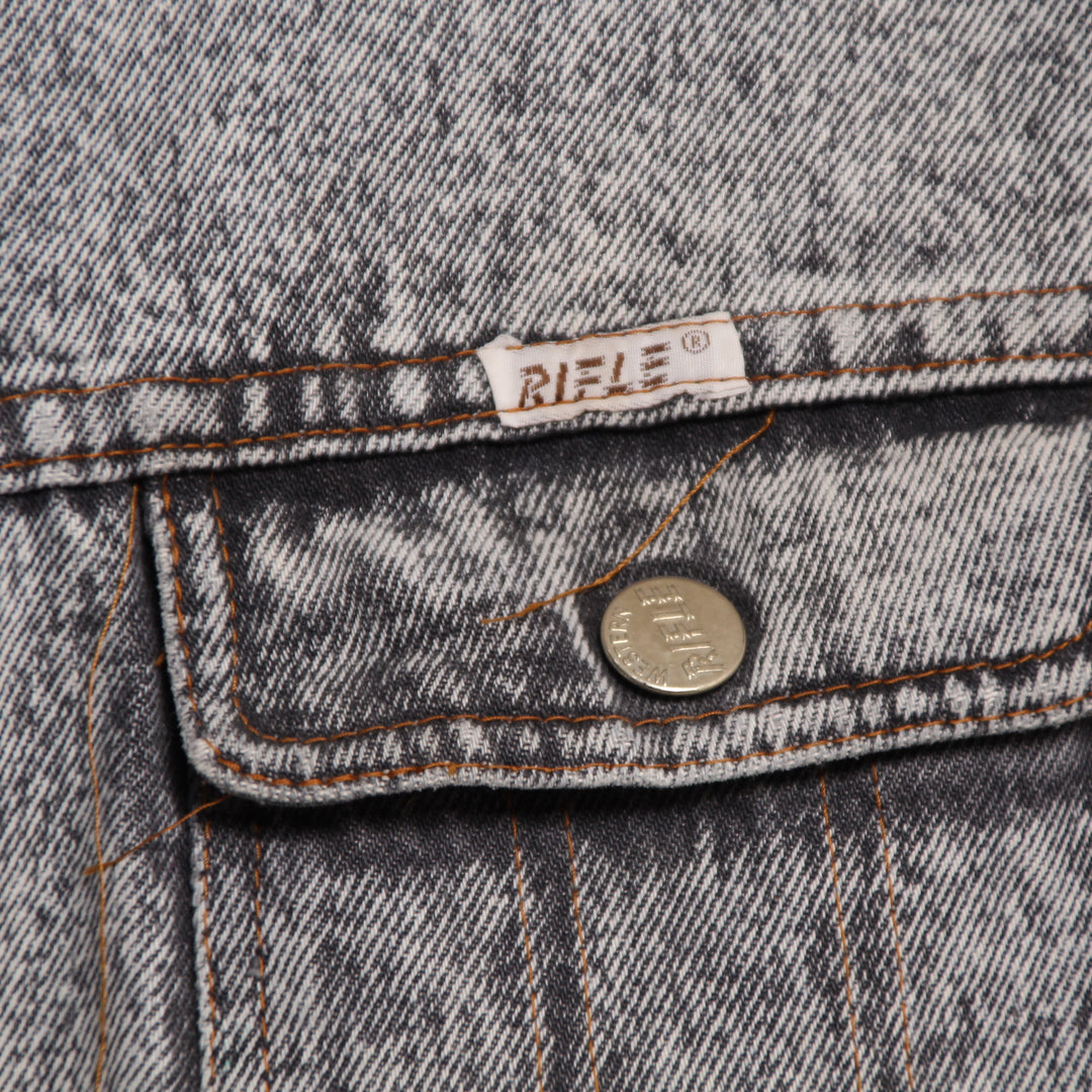 Rifle Sherpa Giacca di Jeans Vintage 80' Denim Taglia S Unisex