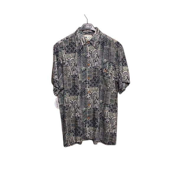 Ron Chereskin camicia hawaiana blu e beige taglia M uomo made in Korea