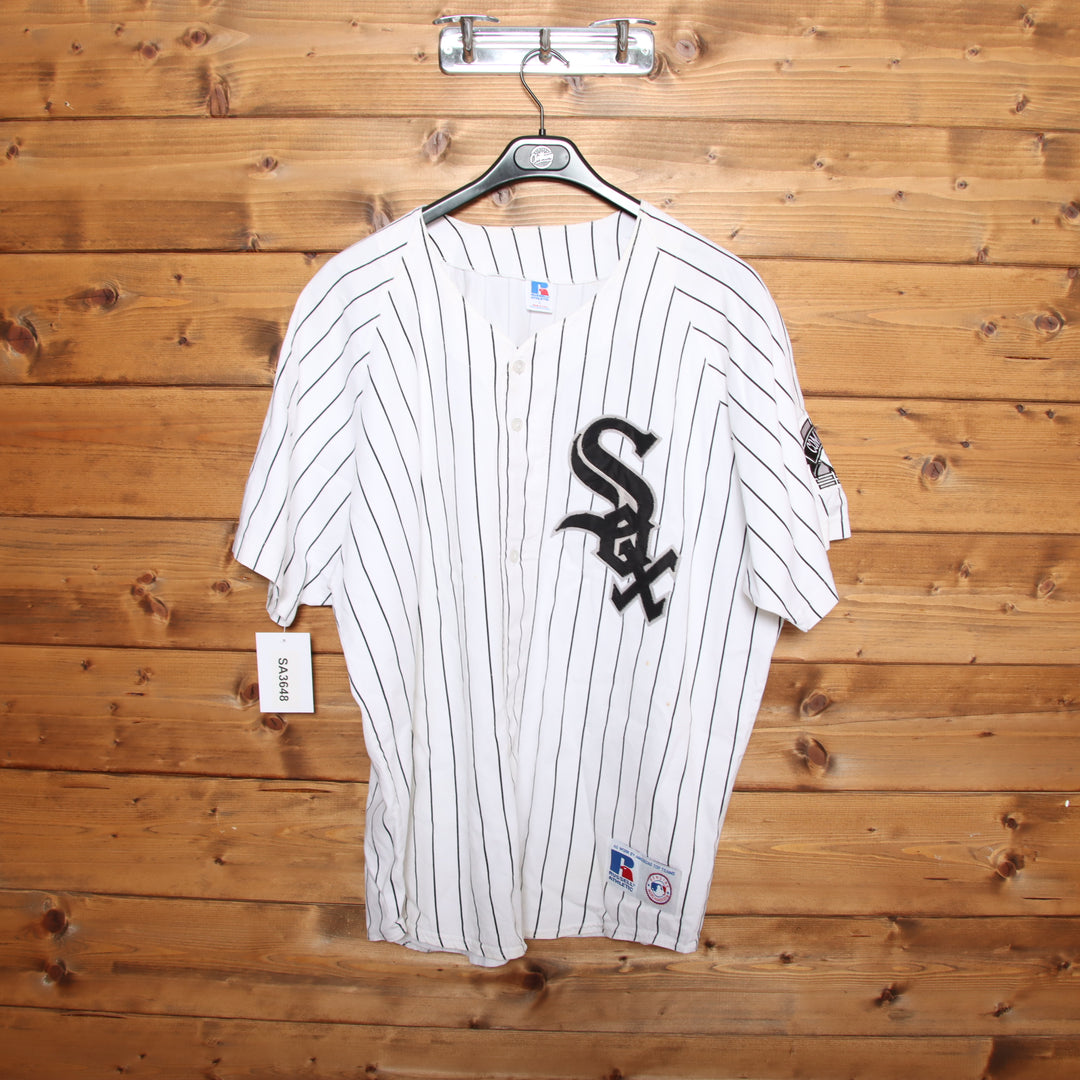 Russel Chicago White Sox Maglia da Baseball Vintage Bianca Taglia L Uomo Made in USA