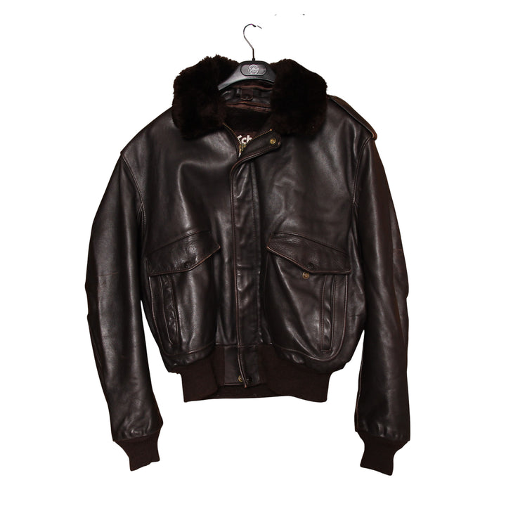 Schott Giacca in Pelle Marrone Taglia 48 Uomo Made in USA