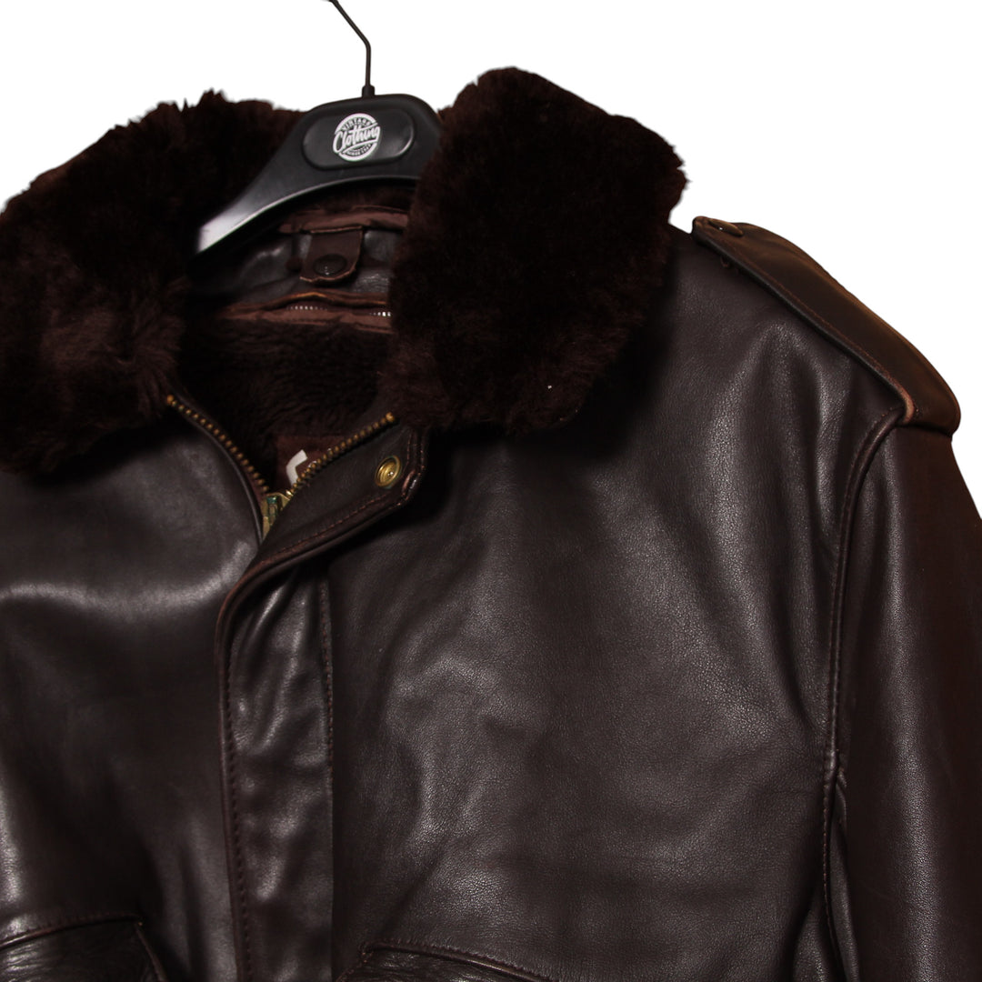 Schott Giacca in Pelle Marrone Taglia 48 Uomo Made in USA