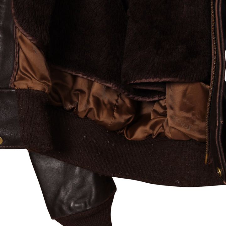 Schott Giacca in Pelle Marrone Taglia 48 Uomo Made in USA