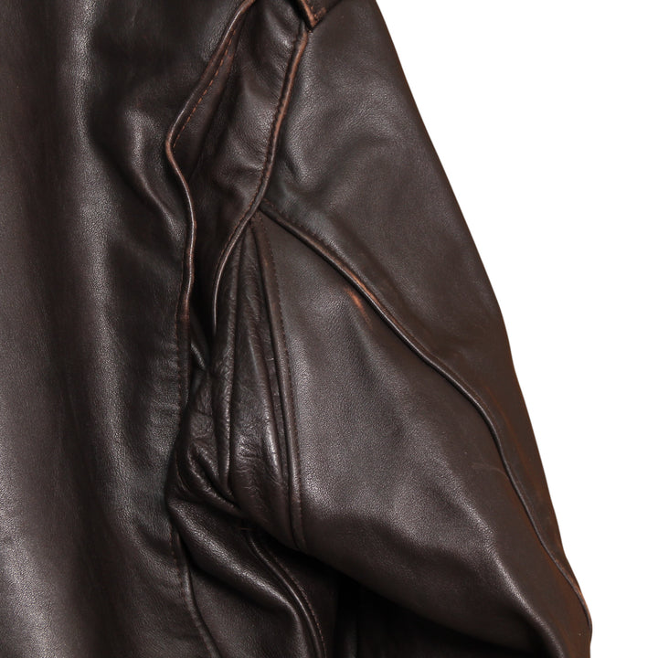 Schott Giacca in Pelle Marrone Taglia 48 Uomo Made in USA