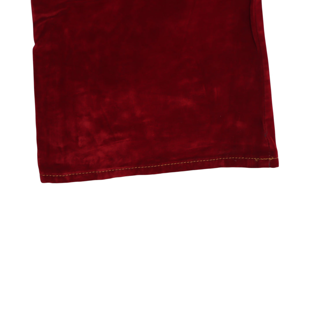 Seal Kay bootcut pantalone rosso in velluto liscio W27 da donna deadstock w/tags