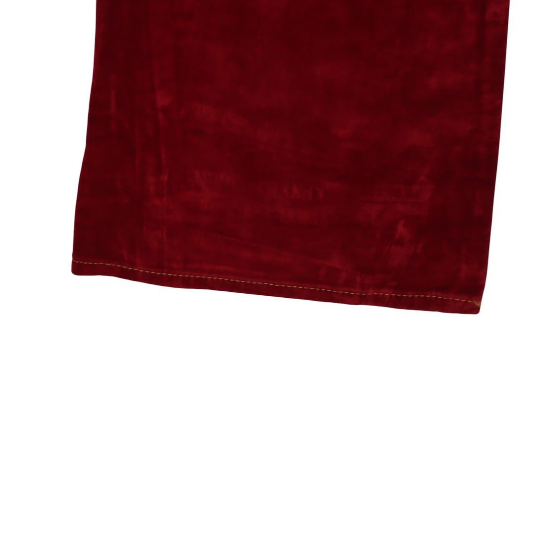 Seal Kay bootcut pantalone rosso in velluto liscio W27 da donna deadstock w/tags