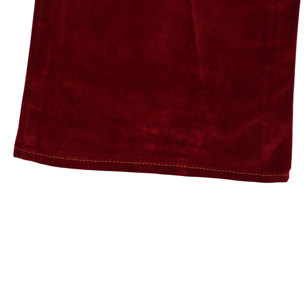 Seal Kay bootcut pantalone rosso in velluto liscio W26 da donna deadstock w/tags