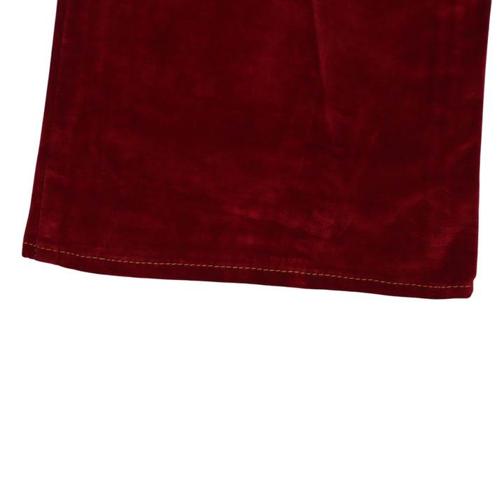 Seal Kay bootcut pantalone rosso in velluto liscio W26 da donna deadstock w/tags