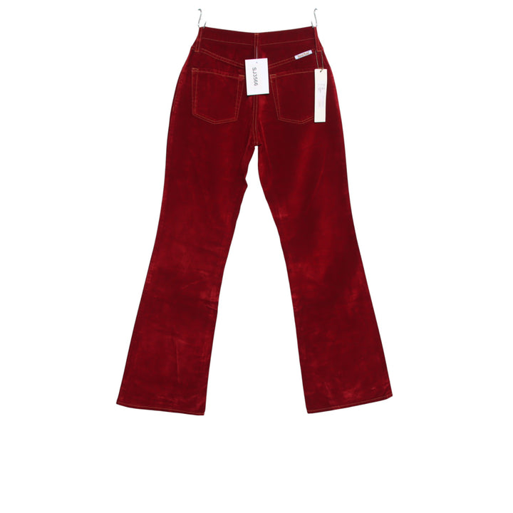 Seal Kay bootcut pantalone rosso in velluto liscio W26 da donna deadstock w/tags