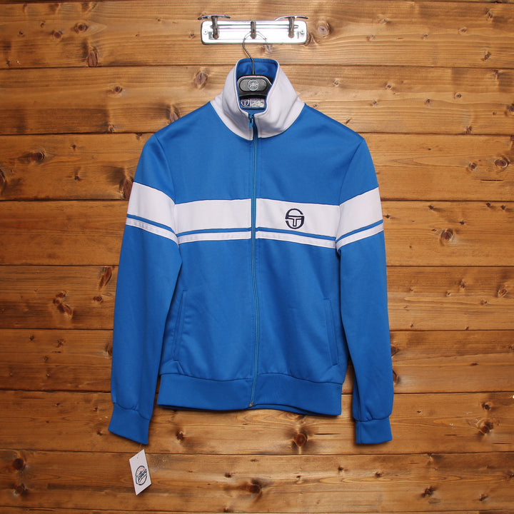 Sergio Tacchini McEnroe 1984 Track Top Vintage Blu e Bianco Taglia 46 Uomo