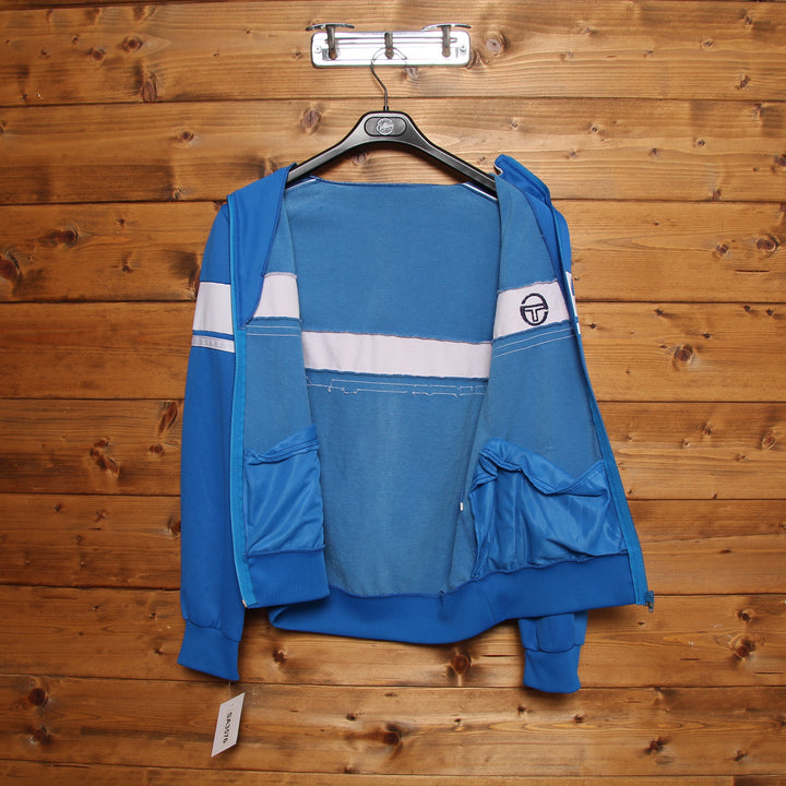 Sergio Tacchini McEnroe 1984 Track Top Vintage Blu e Bianco Taglia 46 Uomo