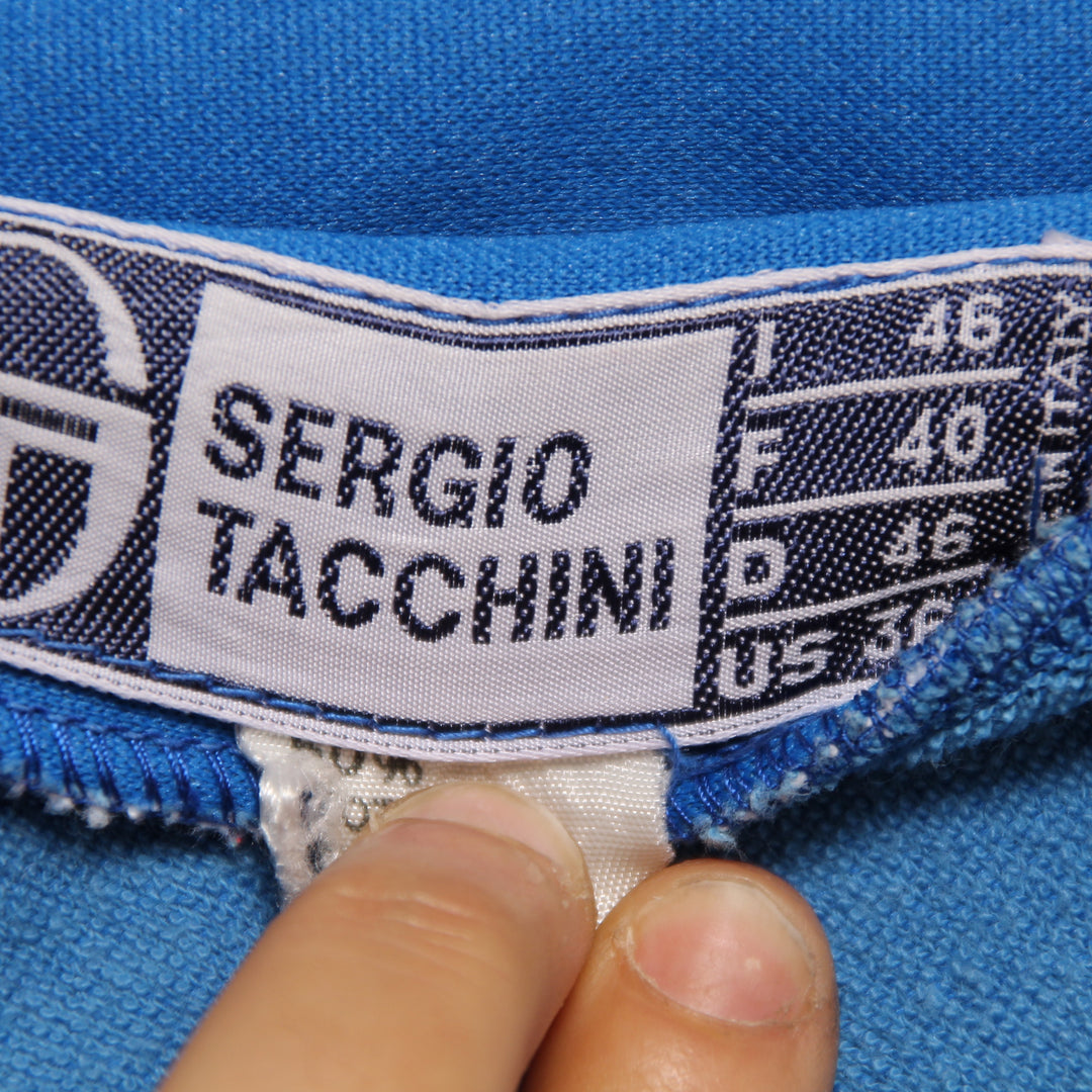 Sergio Tacchini McEnroe 1984 Track Top Vintage Blu e Bianco Taglia 46 Uomo