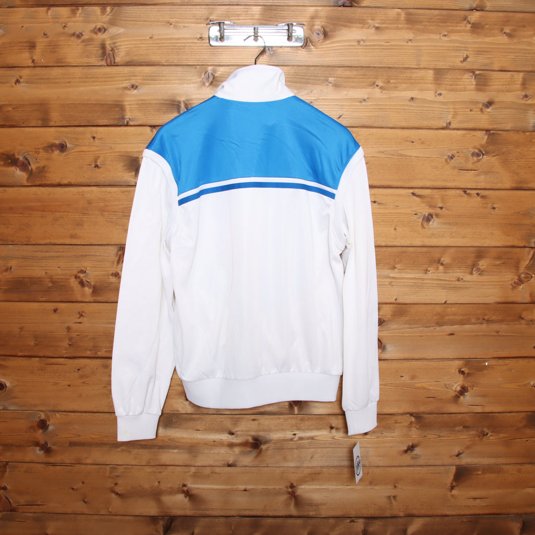 Sergio Tacchini Track Top Vintage Bianco e Blu Taglia 50 Uomo