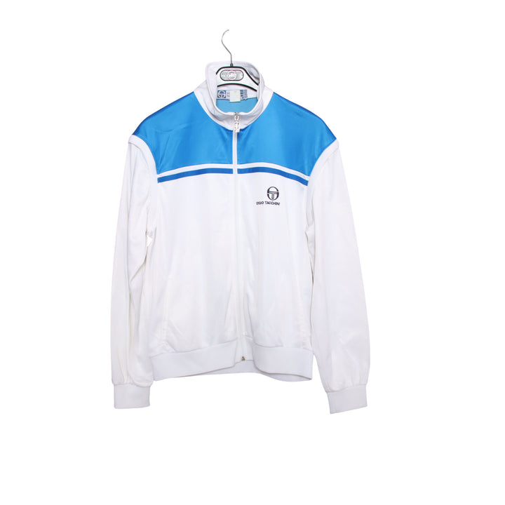 Sergio Tacchini Track Top Vintage Bianco e Blu Taglia 50 Uomo