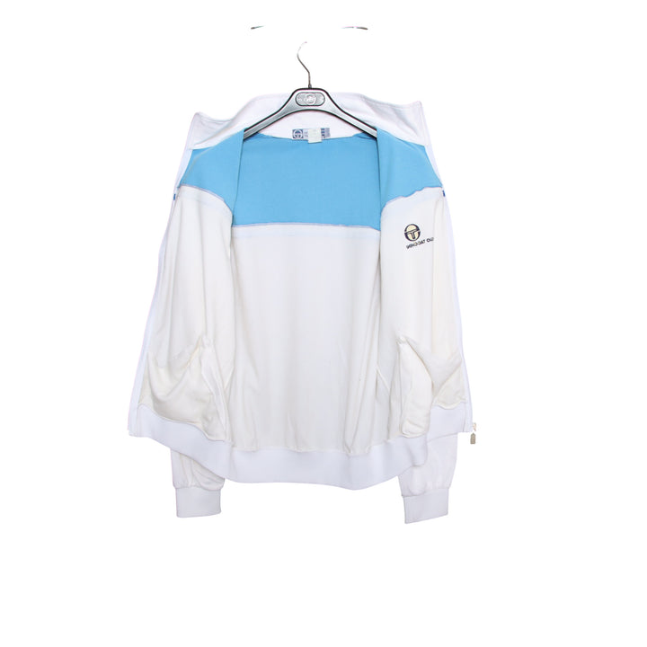 Sergio Tacchini Track Top Vintage Bianco e Blu Taglia 50 Uomo