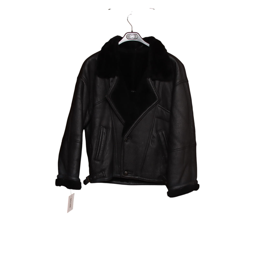 Giacche Giubbotto Shearling Shearling Montone A Giacca Nero