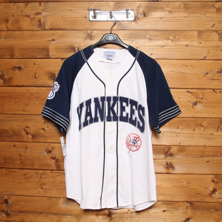 Starter New York Yankees Maglia da Baseball Bianca e Blu Taglia M Uomo Made in Korea