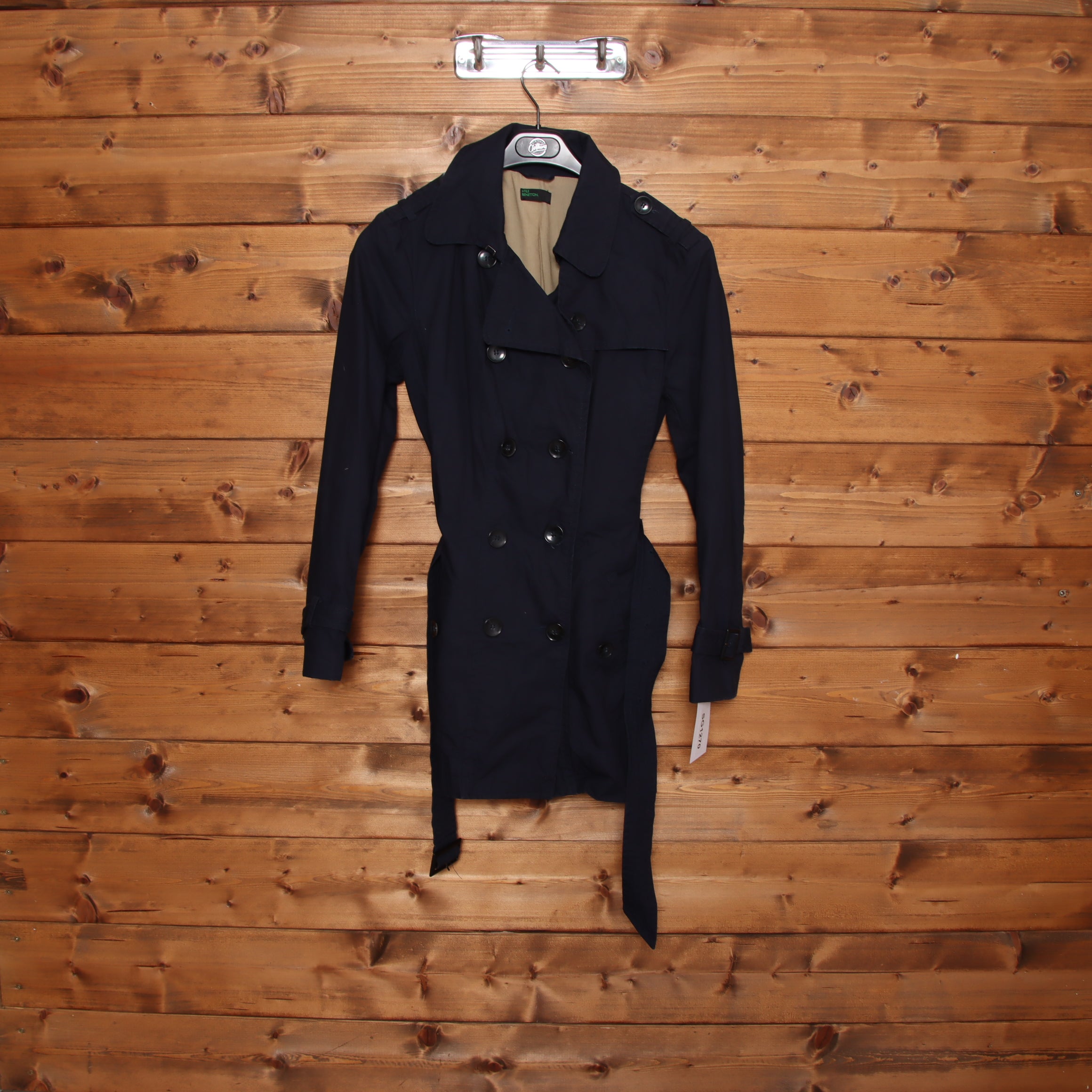 Stile Benetton Trench Blu Taglia 44 Donna Vintage Clothing Shop