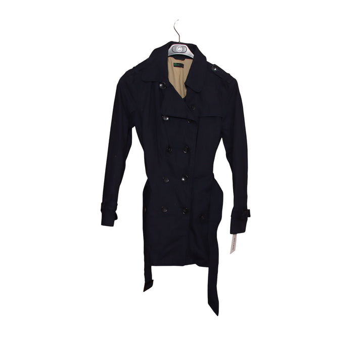 Stile Benetton Trench Blu Taglia 44 Donna