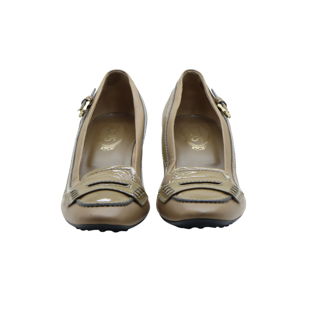 Tod's Decolleté in Pelle Tortora EU 39.5 Donna