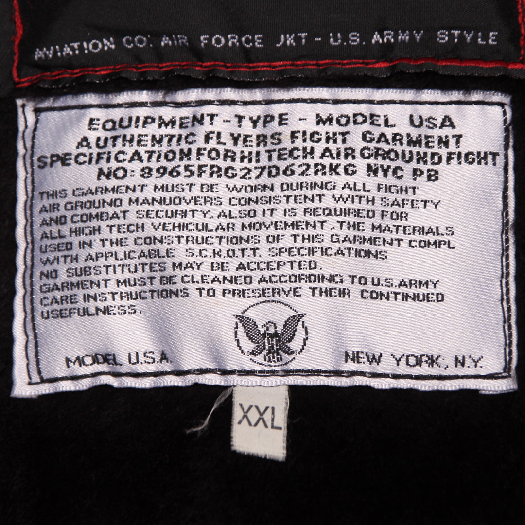 U.S. Force Aviator Giacca in Pelle Nera Taglia XXL Uomo Made in USA