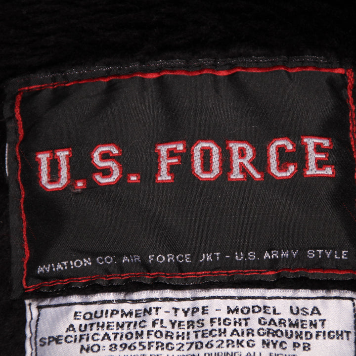 U.S. Force Aviator Giacca in Pelle Nera Taglia XXL Uomo Made in USA