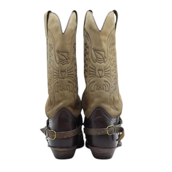 Ullbara stivale western marrone in camoscio e pelle numero 42 uomo