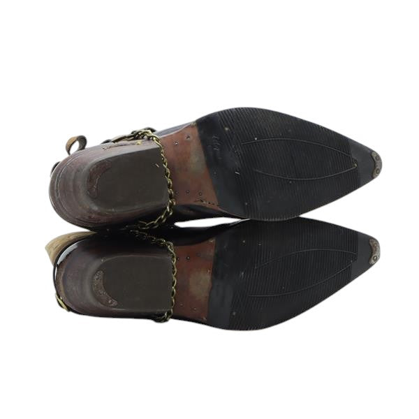 Ullbara stivale western marrone in camoscio e pelle numero 42 uomo