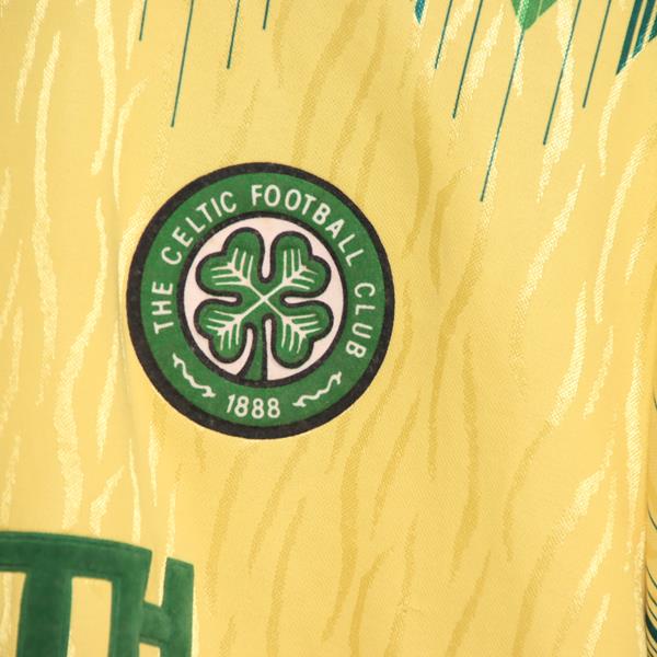 Umbro Celtic maglia da calcio vintage gialla e verde taglia L uomo made in England