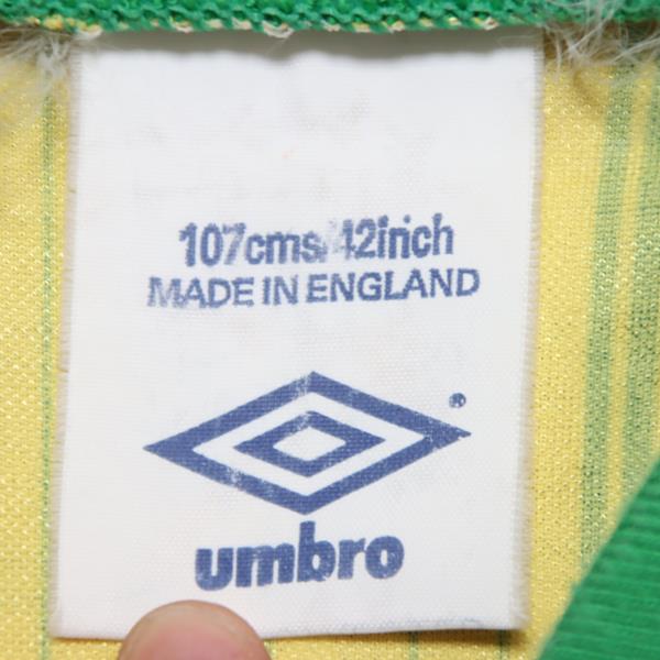 Umbro Celtic maglia da calcio vintage gialla e verde taglia L uomo made in England