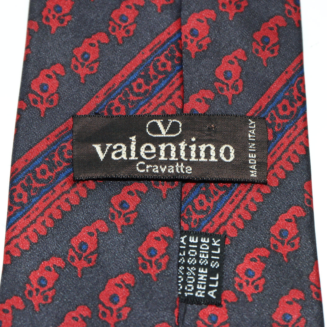 Valentino Cravatta Blu in Seta Uomo