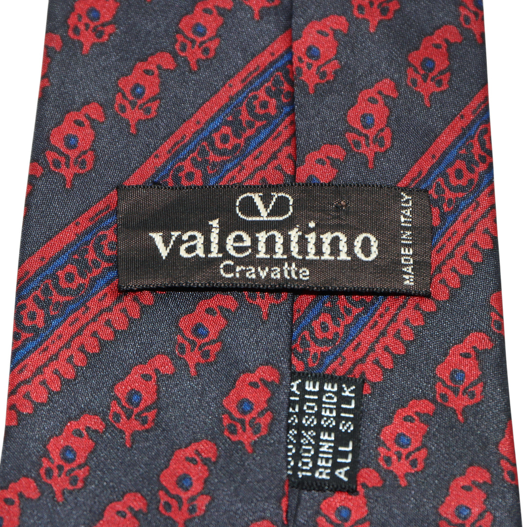 Valentino Cravatta Blu in Seta Uomo