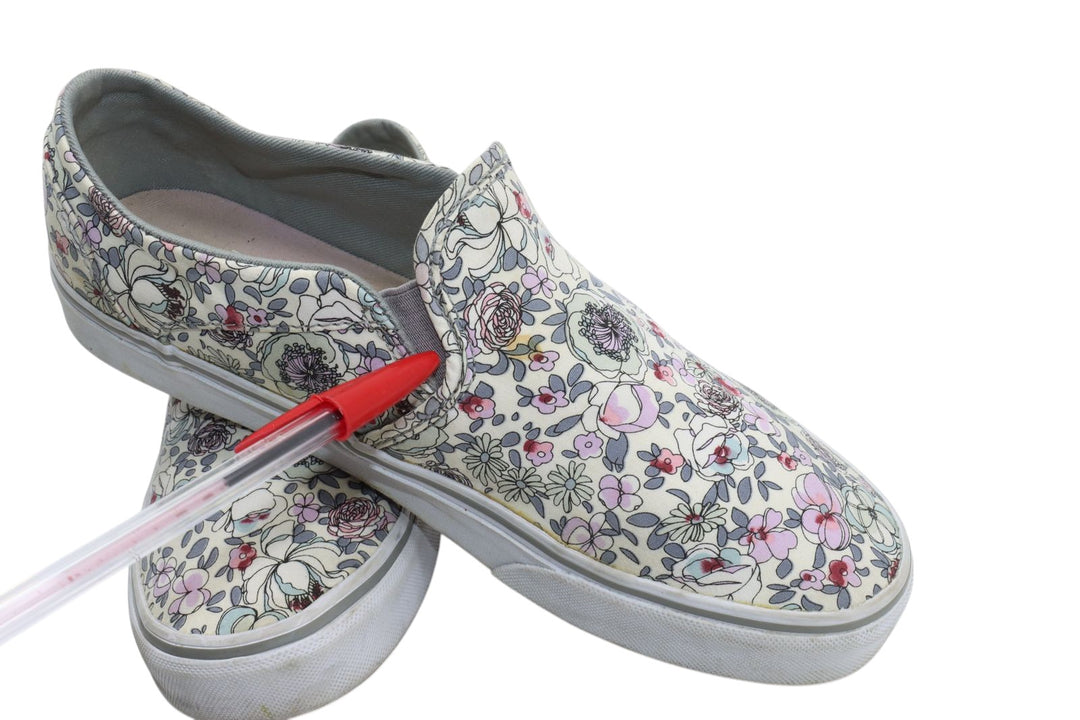 Vans Slip On Basse Bianche a fiori Eur 40 Donna – Vintage Clothing