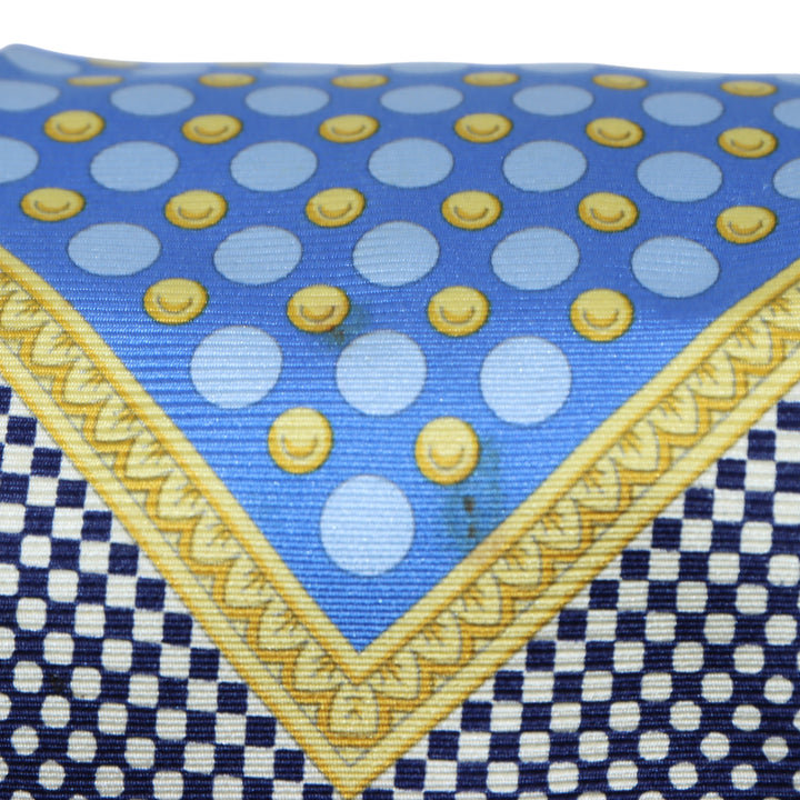 Versace V2 Cravatta Blu e Azzurro a Pois in Seta Uomo