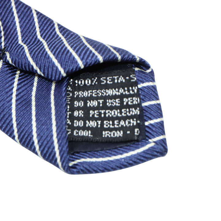 Versace V2 Cravatta Blu e Azzurro a Pois in Seta Uomo
