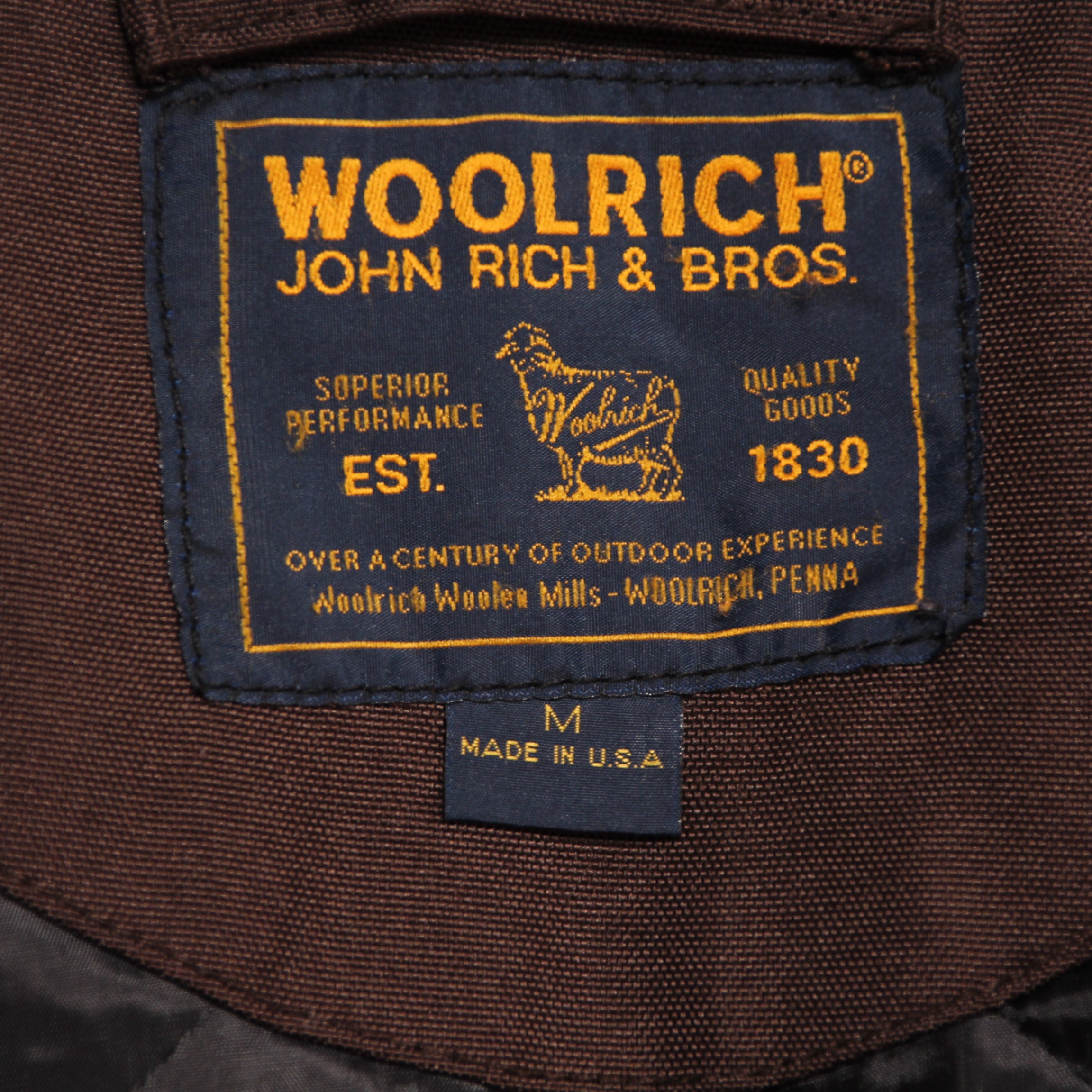 Woolrich Giubbotto Marrone Taglia M Uomo Made in USA Vintage Clothing Shop