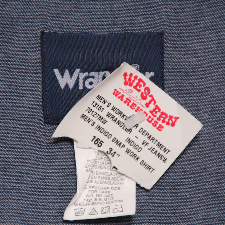 Wrangler Camicia di Jeans Denim Taglia L/XL Uomo Deadstock w/Tags