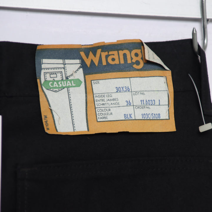 Wrangler Casual W30 L36 jeans vintage 70' in denim nero unisex deadstock w/tags