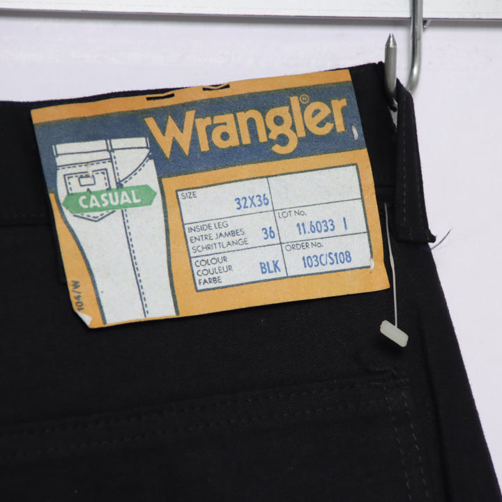 Wrangler Casual W32 L36 jeans vintage 70' in denim nero unisex deadstock w/tags