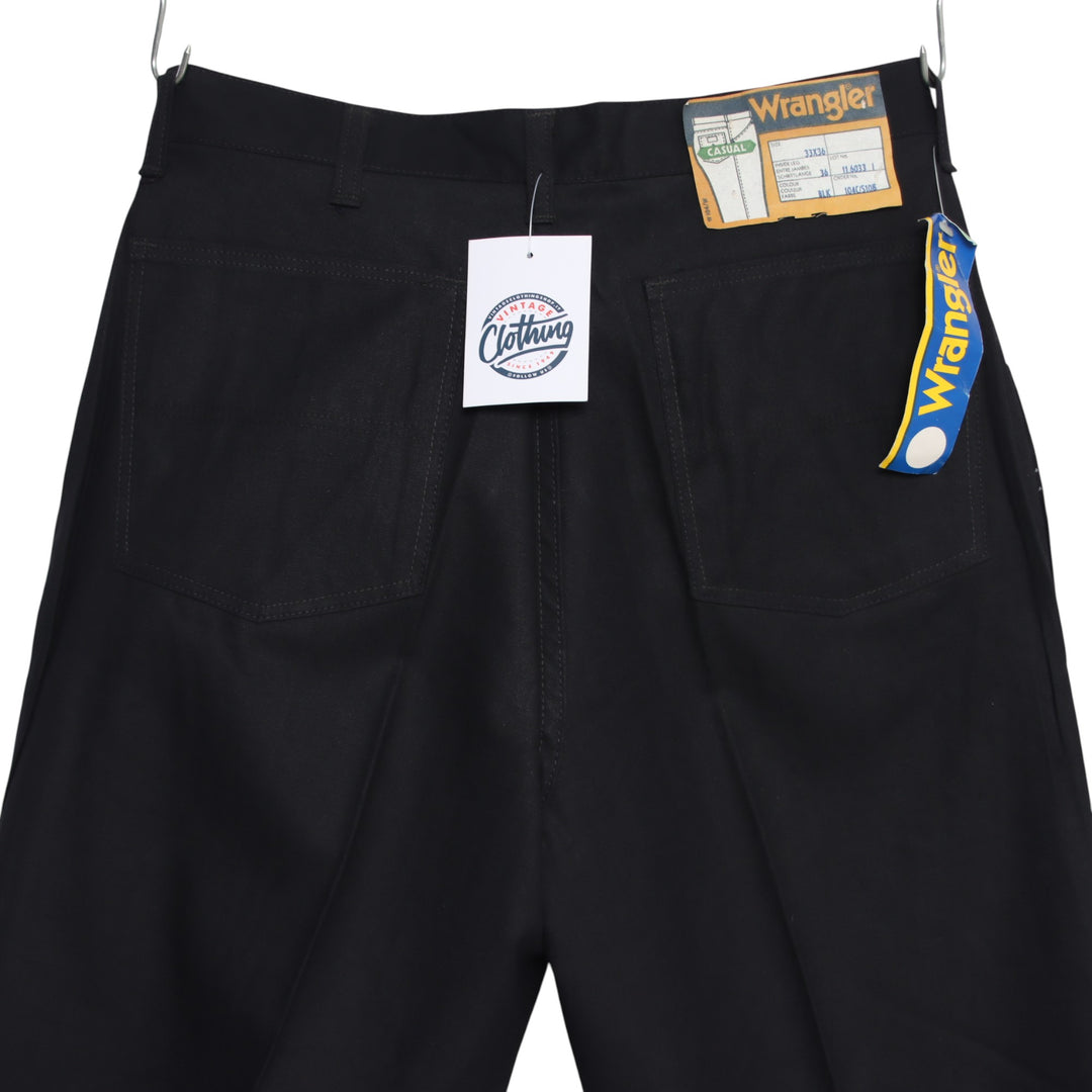 Wrangler Casual W33 L36 jeans vintage 70' in denim nero unisex deadstock w/tags