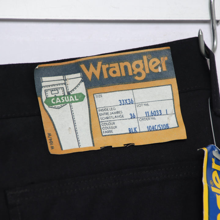 Wrangler Casual W33 L36 jeans vintage 70' in denim nero unisex deadstock w/tags