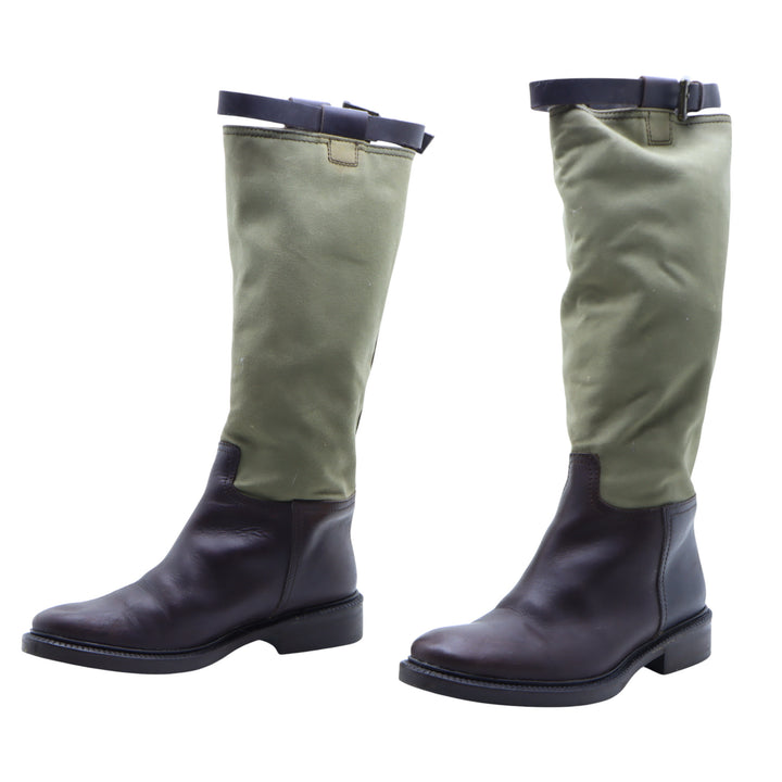 XVS Stivale Marrone e Beige in Tessuto e Pelle Numero 39 Donna
