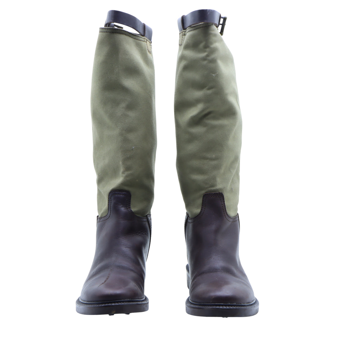 XVS Stivale Marrone e Beige in Tessuto e Pelle Numero 39 Donna