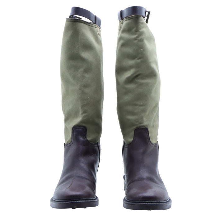 XVS Stivale Marrone e Beige in Tessuto e Pelle Numero 39 Donna