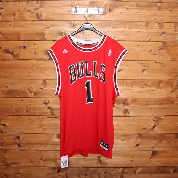 Adidas Chicago Bulls Rose Maglia da Basket Rossa Taglia XL Uomo