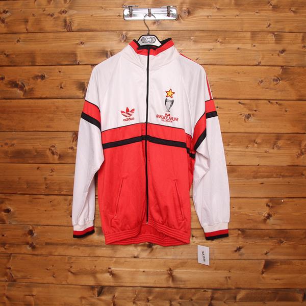 Adidas Milan Track Top Vintage 90' Bianco e Rosso Taglia XL Uomo