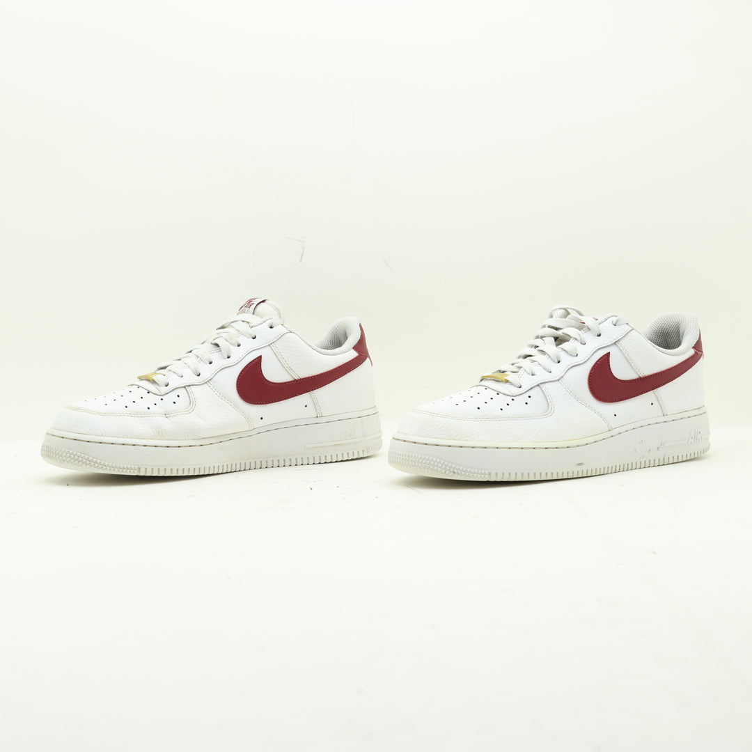 Nike Air Force 1 Basse Bianche e Bordeaux Eur 44 Uomo