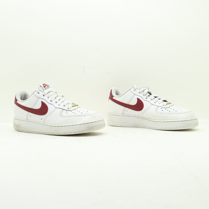 Nike Air Force 1 Basse Bianche e Bordeaux Eur 44 Uomo