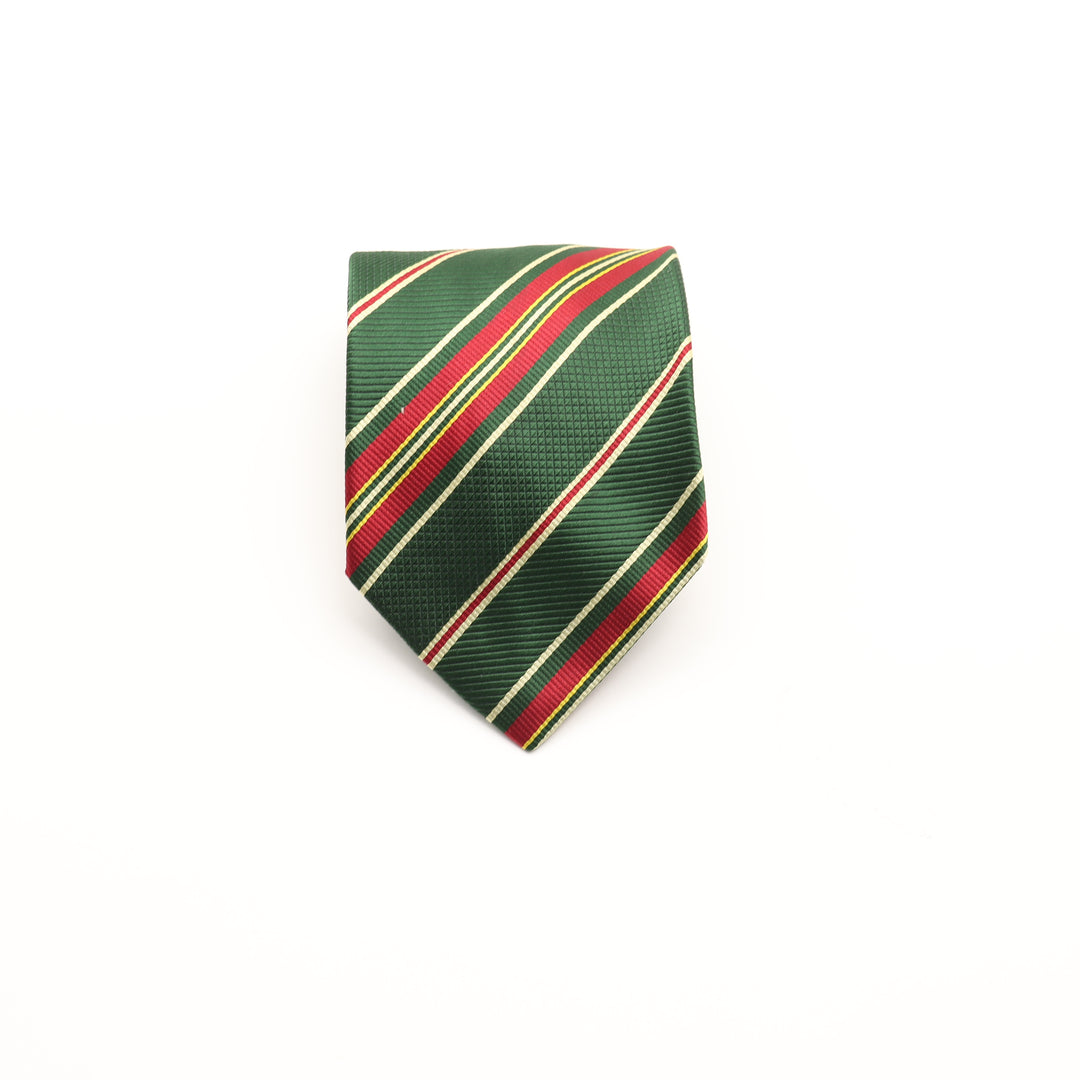 Moschino Cravatta Uomo Vintage Verde 100% Seta